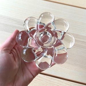 Rad vintage glass bubble flower shaped candlestick holder